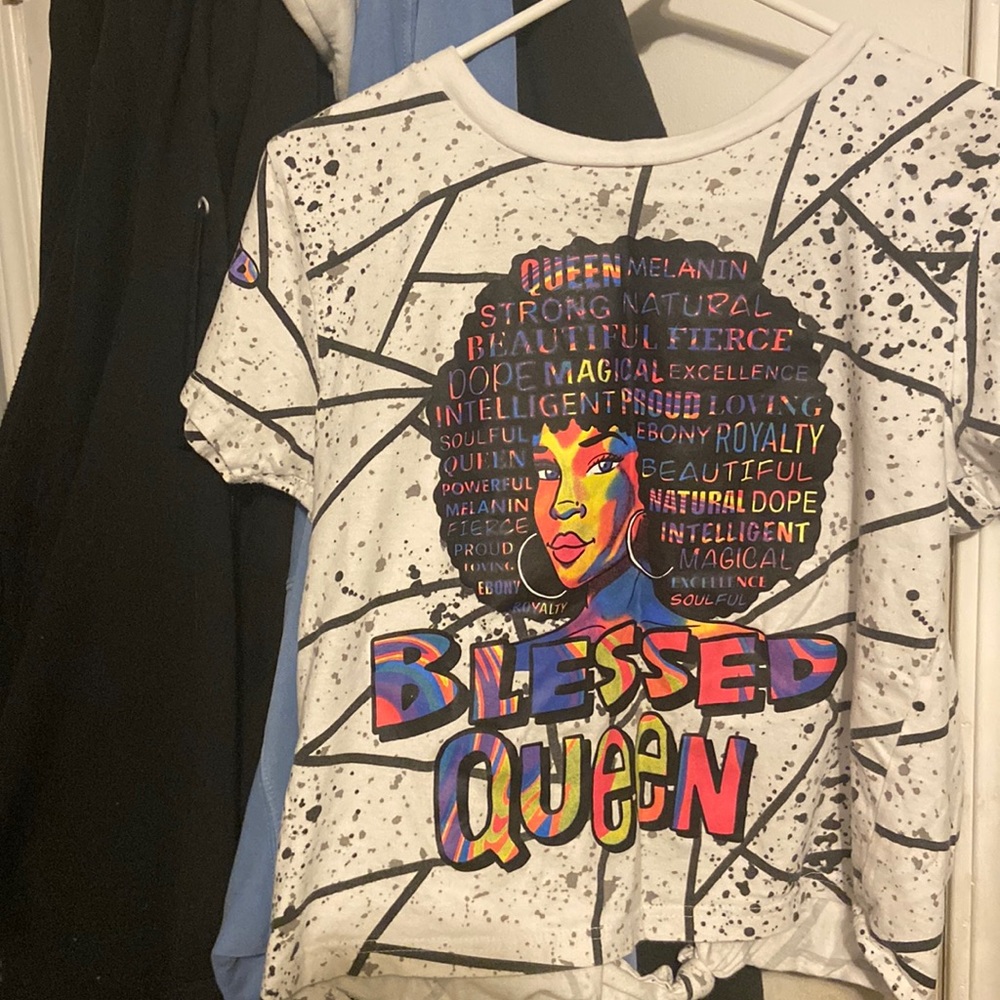 blessed queen shirt colorful